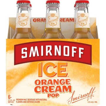 Smirnoff Ice Orange Cream Pop 6 pk Bottles, 11.2 oz