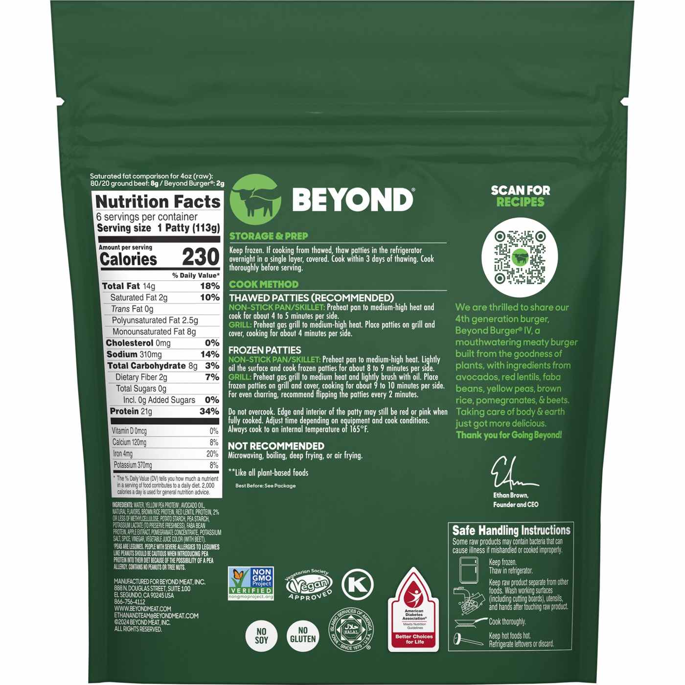 Beyond Meat Plant-Based Burger Patties; image 2 of 2