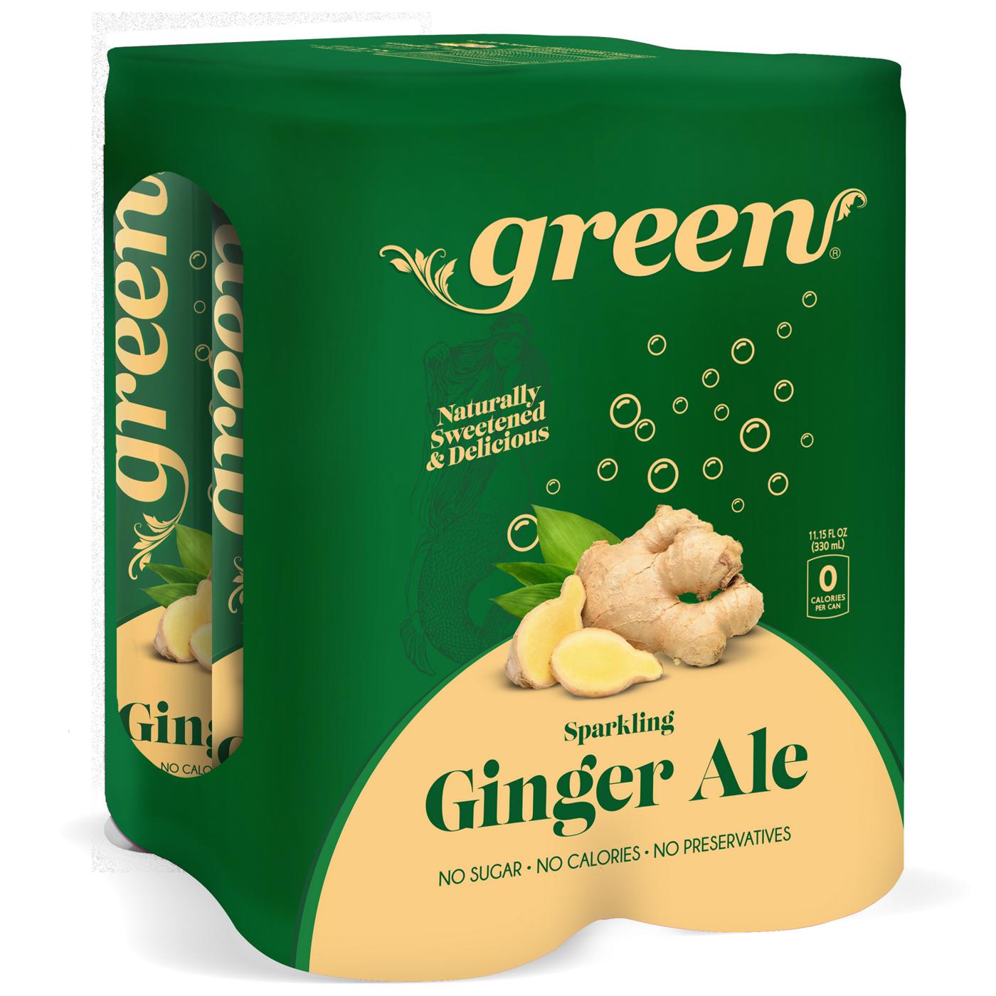 Green Sparkling Ginger Ale Soda 4 pk Cans; image 1 of 3