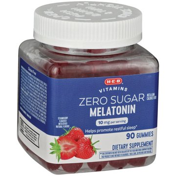 H-E-B Vitamins Zero Sugar Melatonin 10 mg Gummies - Strawberry