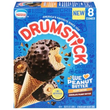 Nestle Drumstick "We Love Peanut Butter" Sundae Cones Variety Pack, 8 ct
