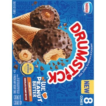 Nestle Drumstick We Love Peanut Butter Sundae Cones Variety Pack, 8 ct