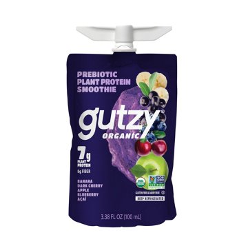 Gutzy Organic Prebiotic Protein Snack - Banana, Blueberry, Acai, & Apple, 3.38 fl oz