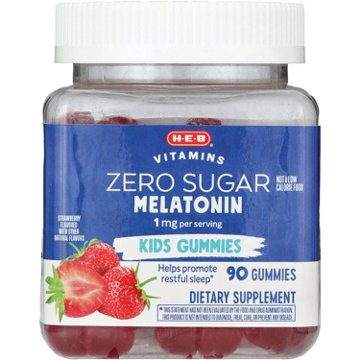 HEB Vitamins Kids Zero Sugar Melatonin 1 mg Gummies - Strawberry, 90 ct