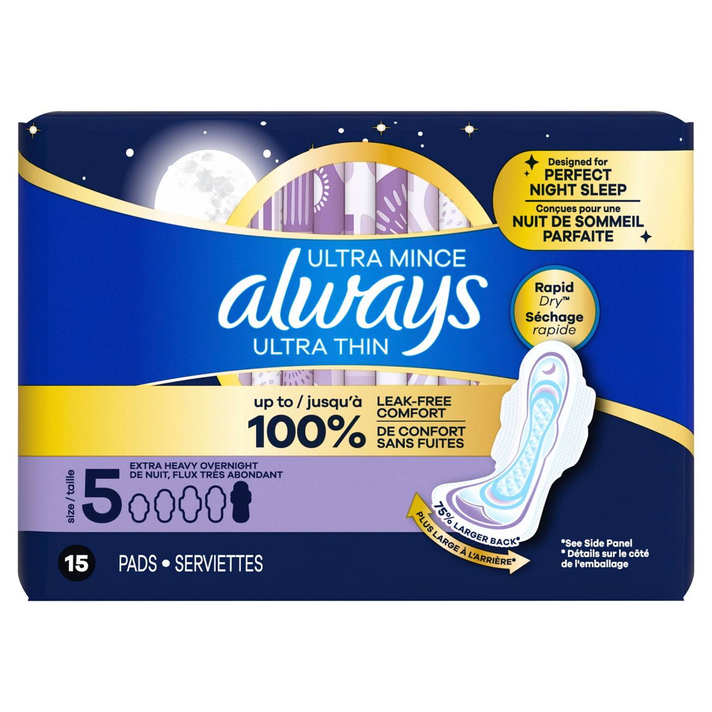 Always Ultra Thin Pads with Wings - Extra Heavy, Overnight; image 2 of 9