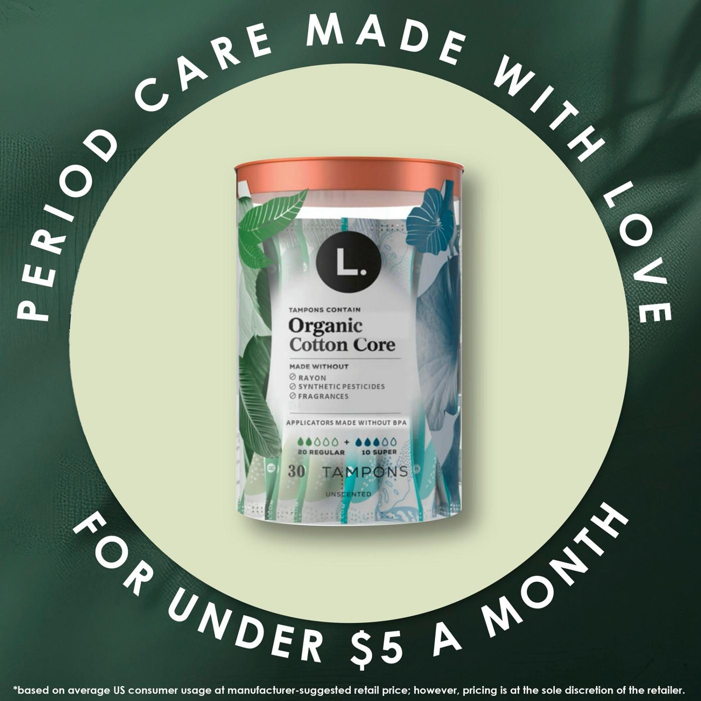 L Organic Cotton Core Tampons Duo Pack - Super & Super Plus; image 6 of 7