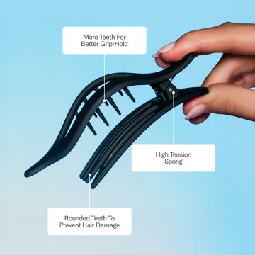 Gimme Beauty Flat Lay Comfort Fit Medium Hair Claw Clips, 2 ct