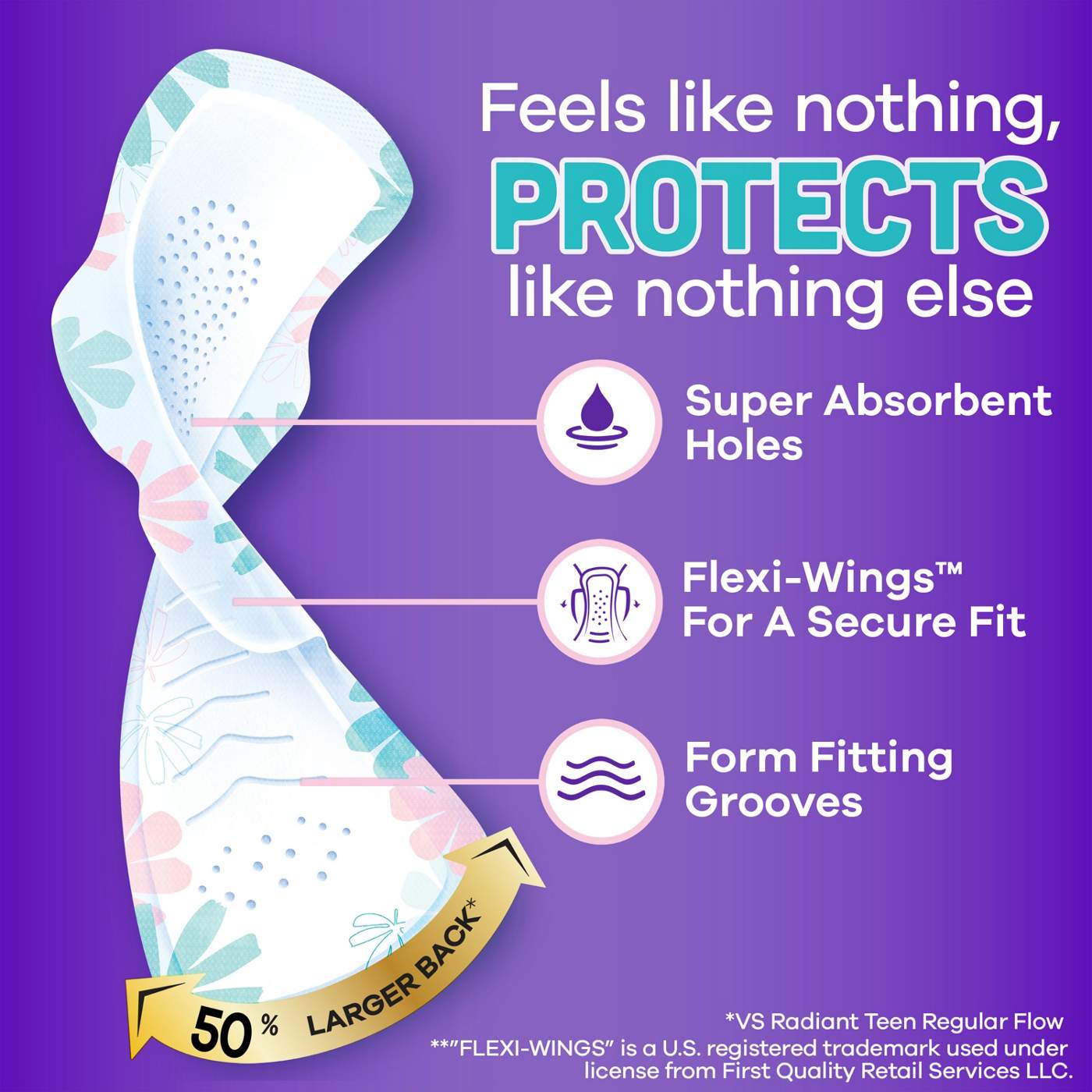 Always Teen Radiant Flexfoam Pads with Wings - Overnight; image 6 of 8