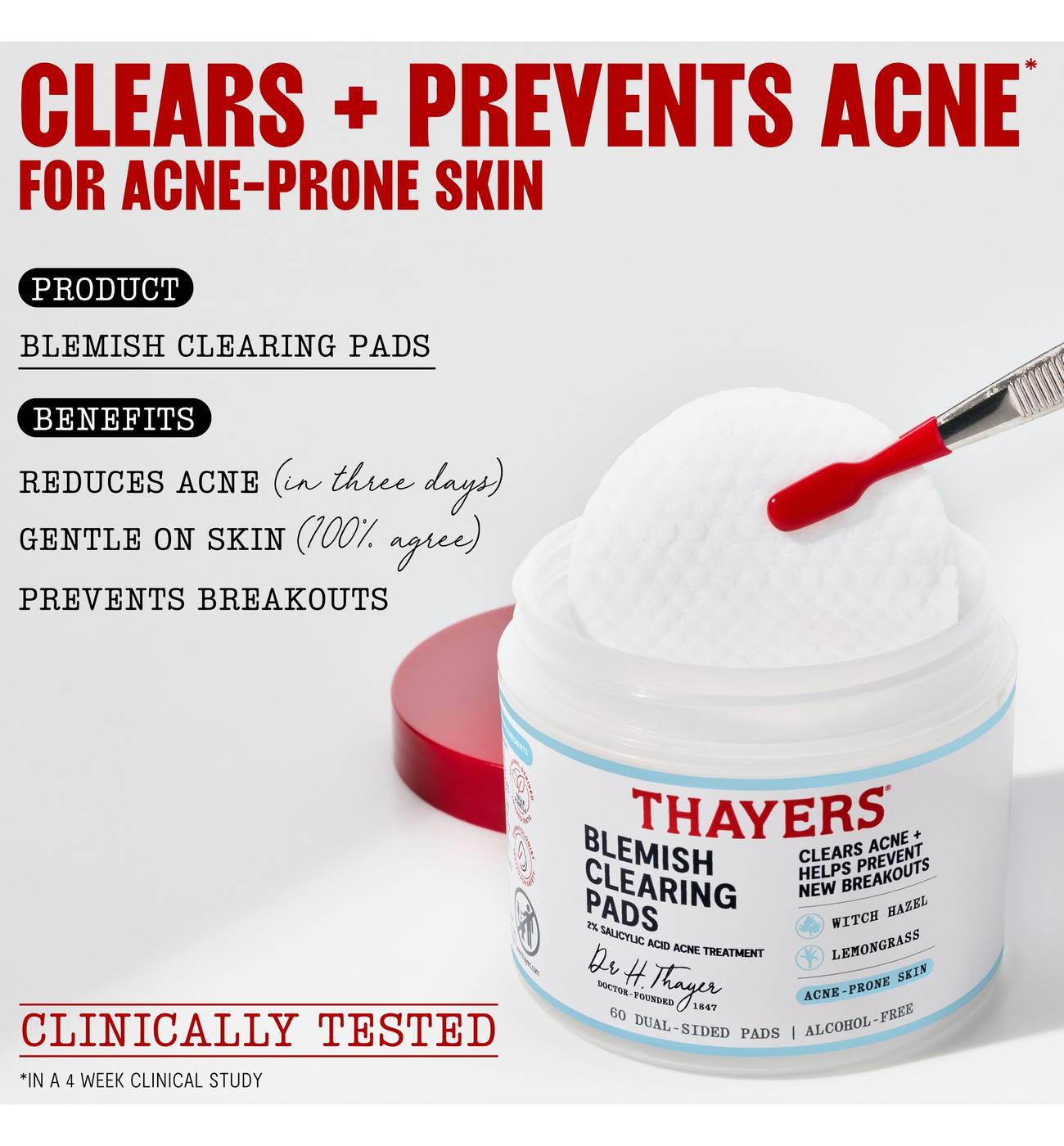 Thayers Witch Hazel Blemish Clearing Toner Pads with Salicylic Acid Acne Treatment; image 8 of 8