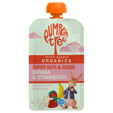 Peter Rabbit Organics Super Oats & Seeds Banana & Strawberry Fruit Puree