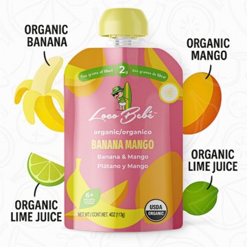 Loco Bebe Organic Baby Food Purée - Banana Mango, 4 oz