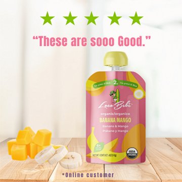 Loco Bebe Organic Baby Food Purée - Banana Mango, 4 oz