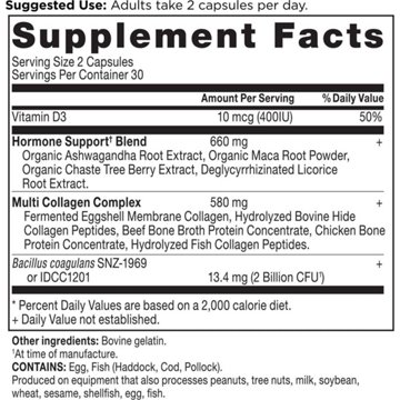 Ancient Nutrition Women's Hormone Balance + Collagen Capsules, 60 ct