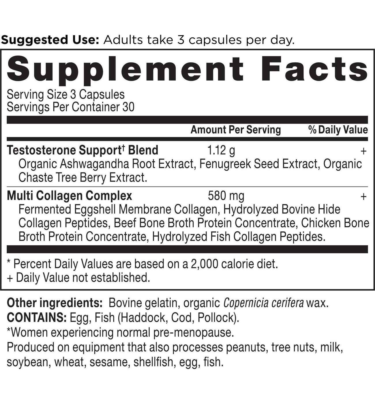 Ancient Nutrition Women's Testosterone Support + Collagen Capsules; image 2 of 4