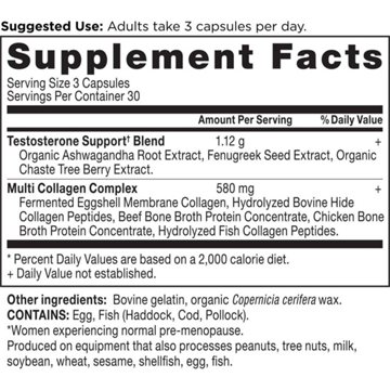Ancient Nutrition Women's Testosterone Support + Collagen Capsules, 90 ct
