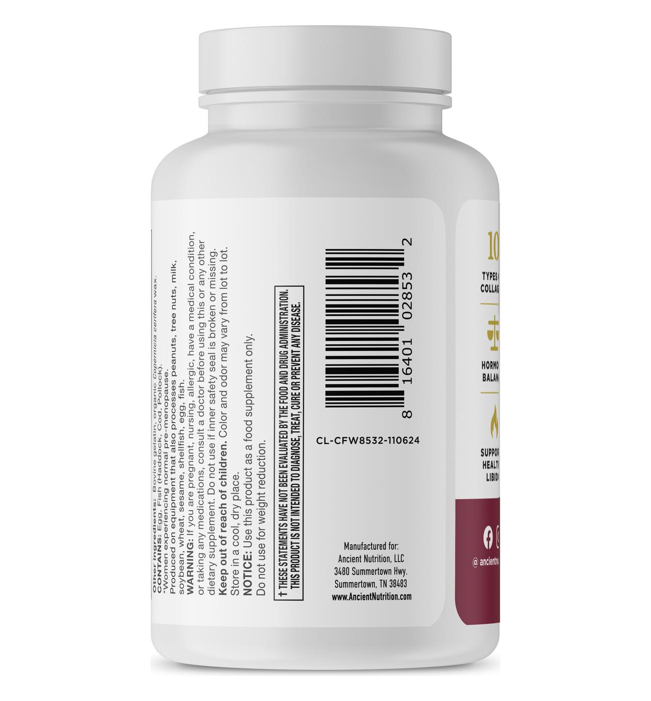 Ancient Nutrition Women's Testosterone Support + Collagen Capsules; image 3 of 4
