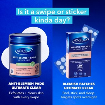 Noxzema Ultimate Clear Hydrocolloid Acne Pimple Patches with Niacinamide & Tea Tree Extract, 30 ct