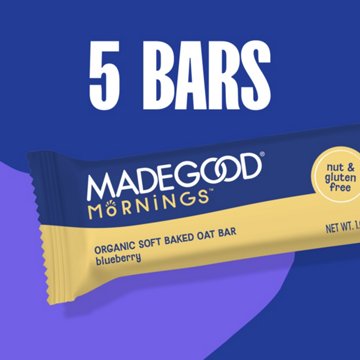 MadeGood Mornings Organic Soft Baked Oat Bars - Blueberry 