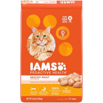 IAMS Proactive Health Adult Healthy Dry Cat Food - Chicken Cat Kibble, 22 lb