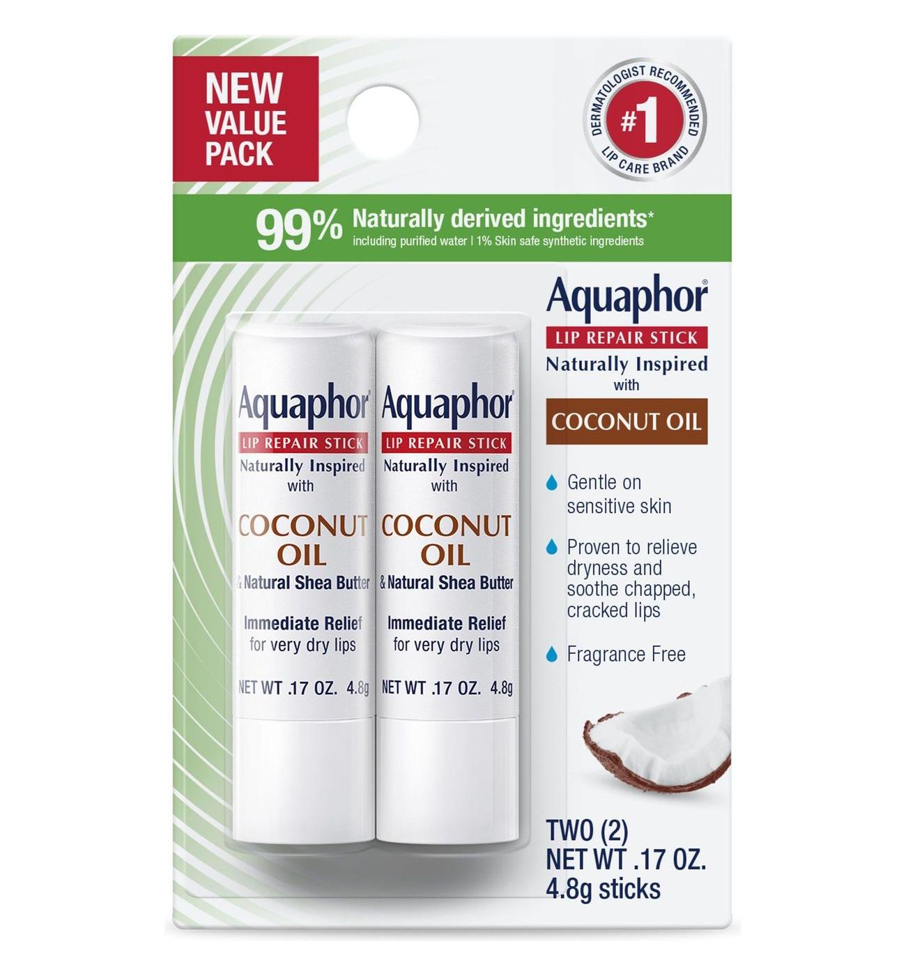 Aquaphor Lip Repair Stick - Coconut, 2 pk; image 1 of 2