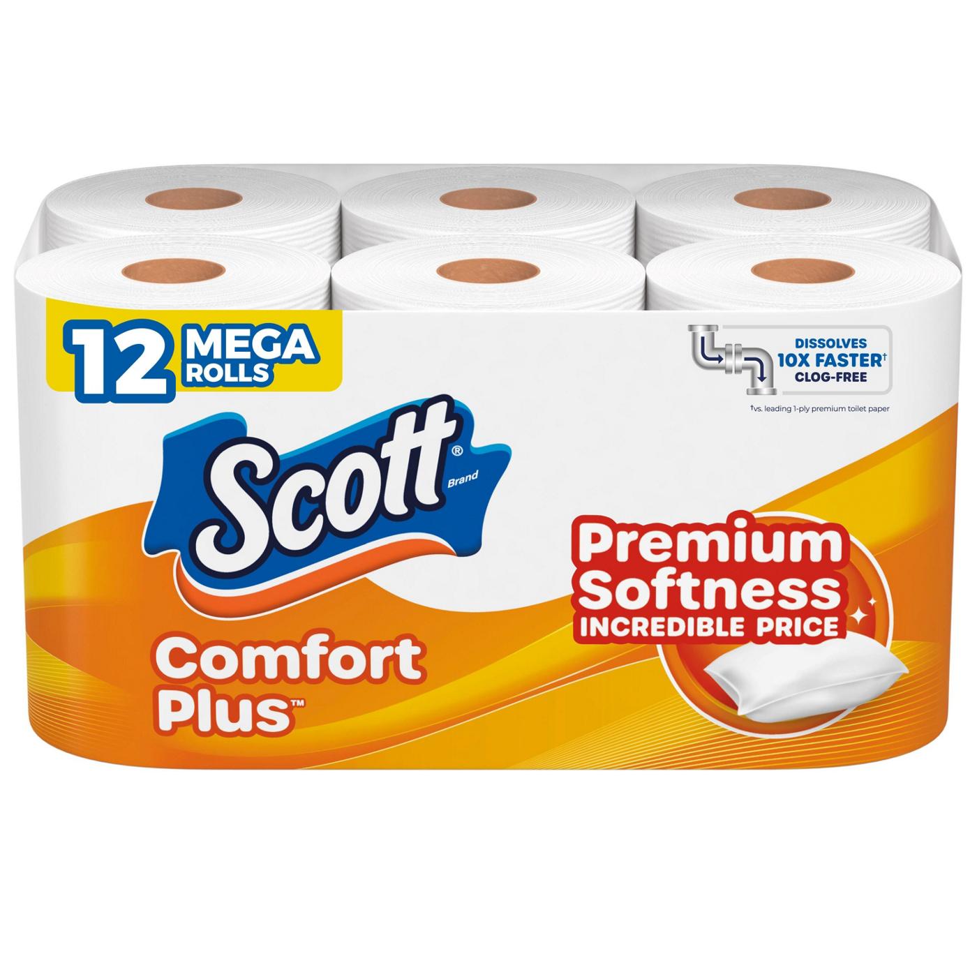 Scott Comfort Plus 1-Ply Toilet Paper Mega Rolls; image 1 of 7