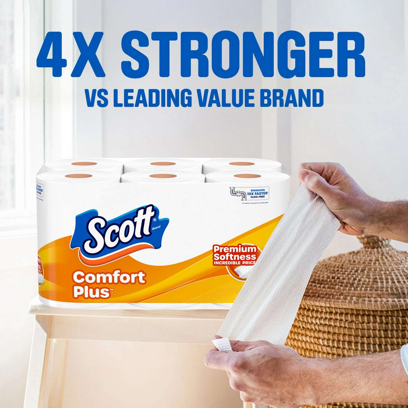 Scott Comfort Plus 1-Ply Toilet Paper Mega Rolls; image 3 of 7