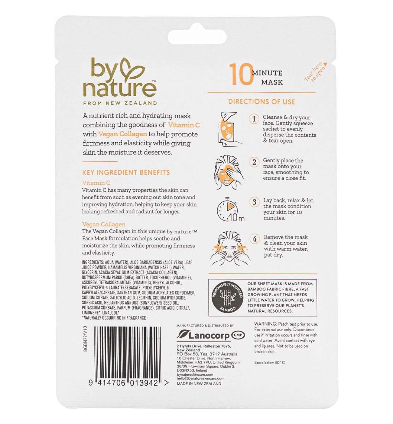 By Nature Hydrating Face Sheet Mask with Vitamin C & Collagen; image 2 of 2