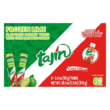 Tajin Lime Sorbet Tubes - Chili Lime Seasoned, 6 ct