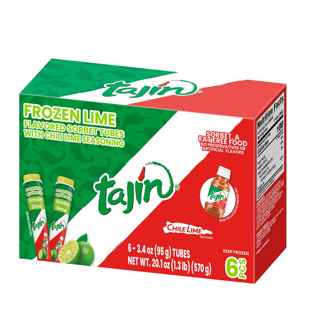 Tajin Lime Sorbet Tubes - Chili Lime Seasoned; image 2 of 3
