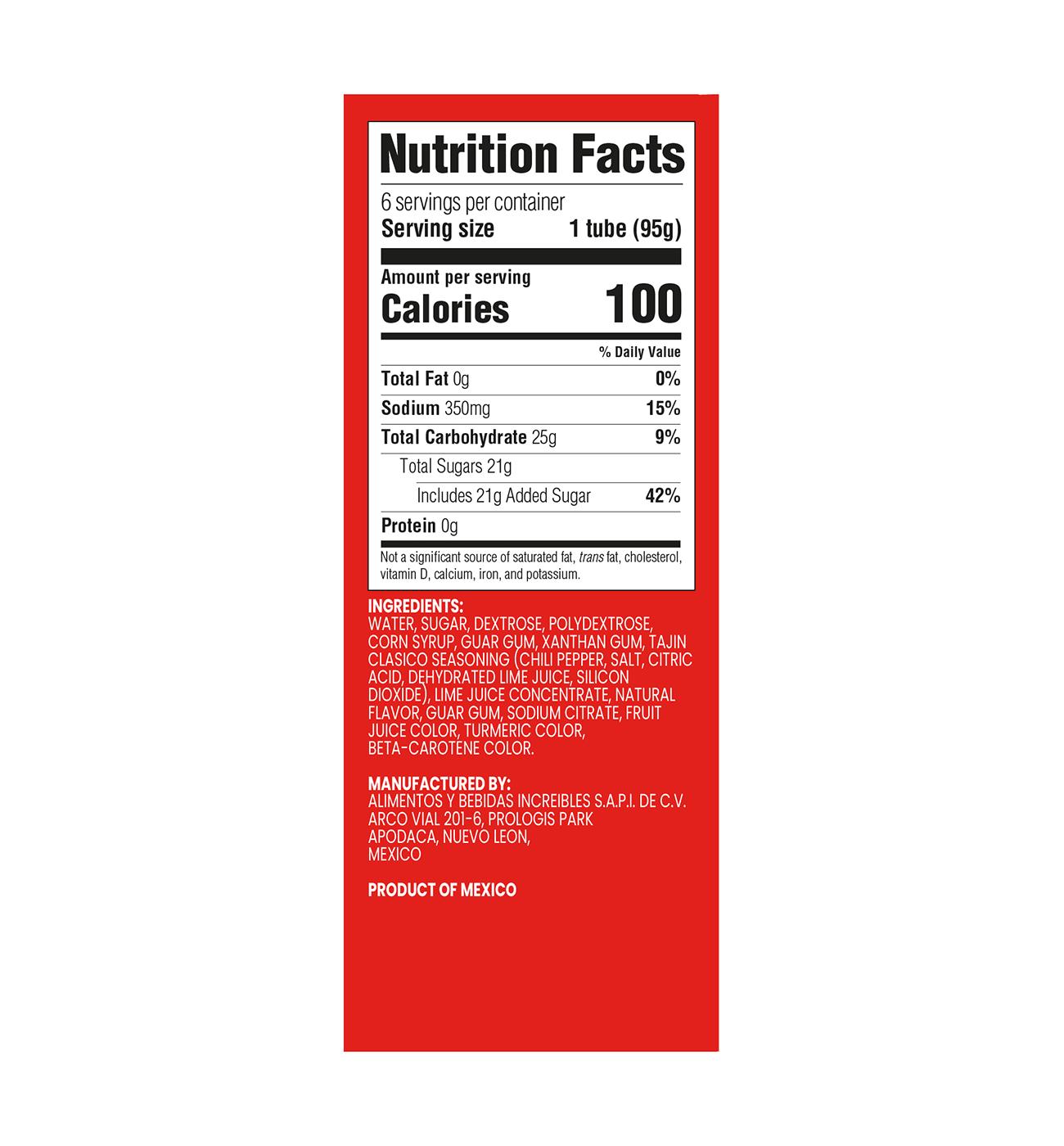 Tajin Lime Sorbet Tubes - Chili Lime Seasoned; image 3 of 3