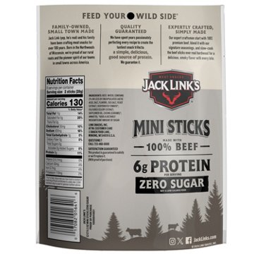 Jack Link's MrBeast Zero Sugar 6g Protein Mini Beef Jerky Sticks - Original, 12 ct