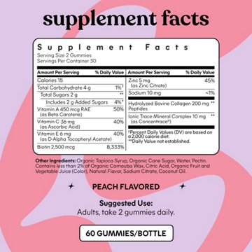 Lemme Glow Hair, Skin & Nails Biotin & Collagen Gummies