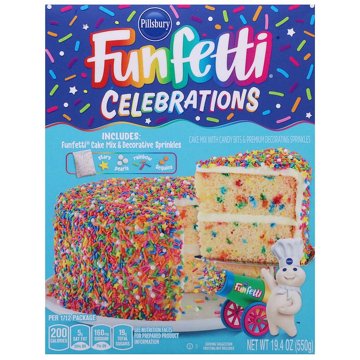 Pillsbury Funfetti Celebrations Cake Mix Kit, 19.4 oz