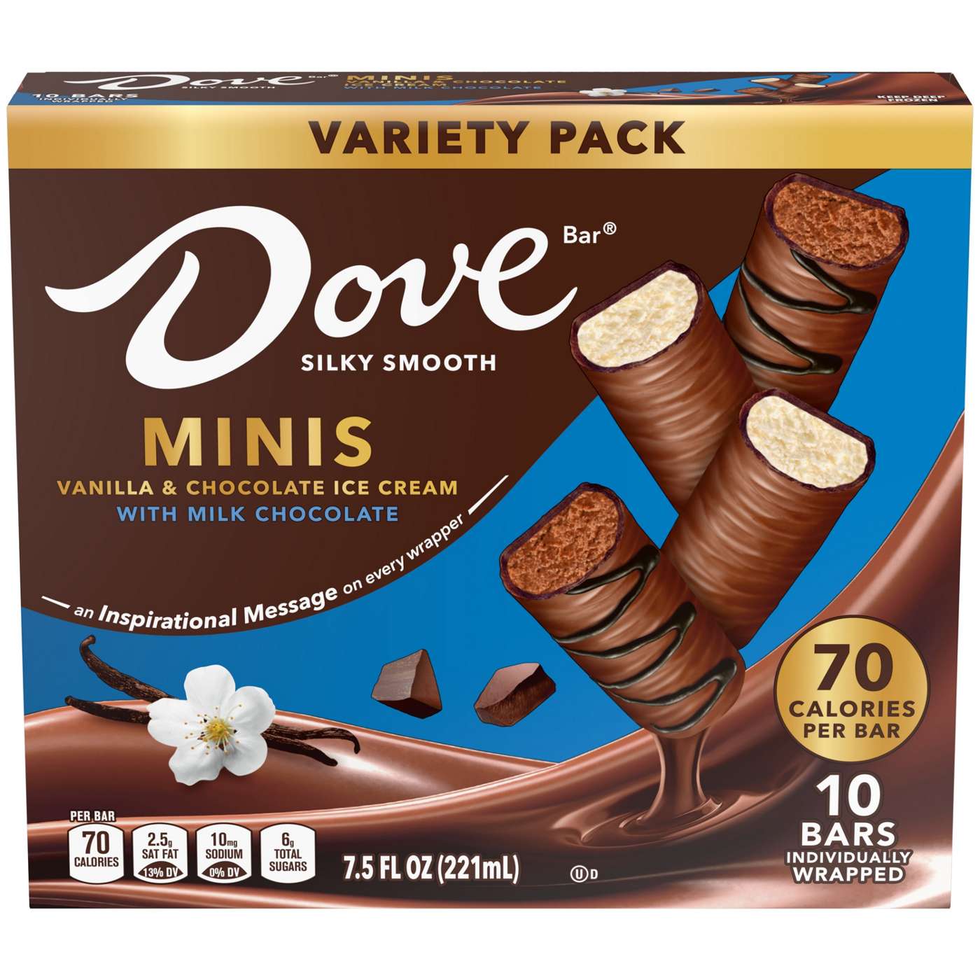 Dove Milk Chocolate Coated Vanilla & Chocolate Ice Cream Minis Variety Pack; image 9 of 10