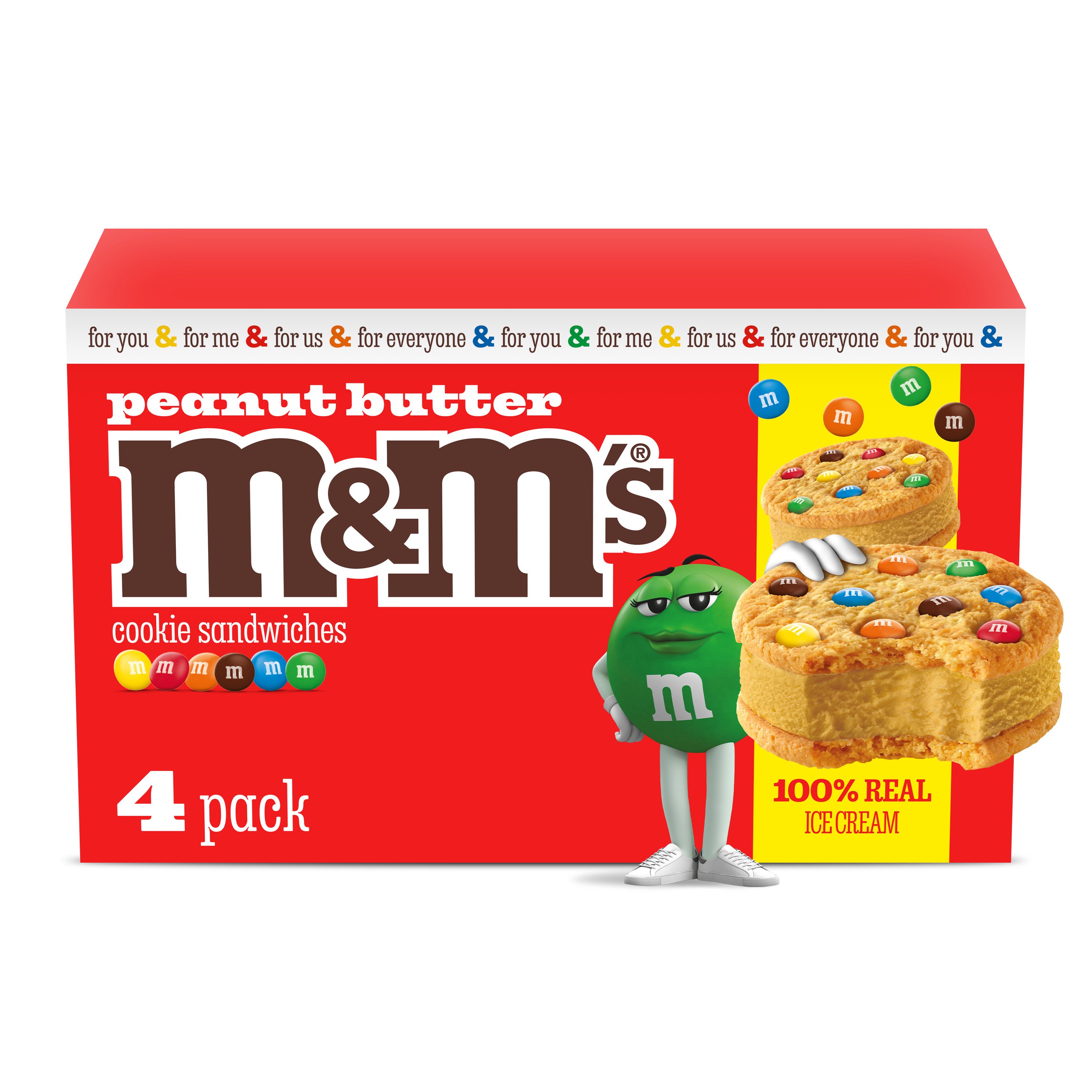 M&M'S Peanut Butter Ice Cream Sugar Cookie Sandwiches - Shop Cones ...