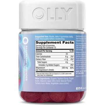 OLLY Relaxing Magnesium Gummies - Raspberry Lavender, 60 ct