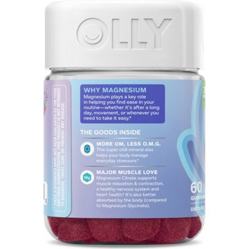 OLLY Relaxing Magnesium Gummies - Raspberry Lavender, 60 ct