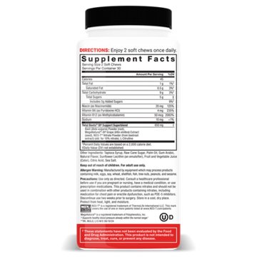 Force Factor Total Beets Blood Pressure Support Chews - Acai Berry, 60 ct