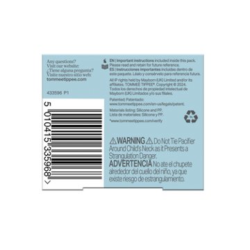 Tommee Tippee UltraLight StayPut  Pacifiers for 6-18 Months, Blue & Green Colors, 2 ct