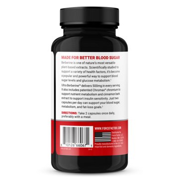 Force Factor Ultra Berberine Glucose & Metabolism Vegetable Capsules