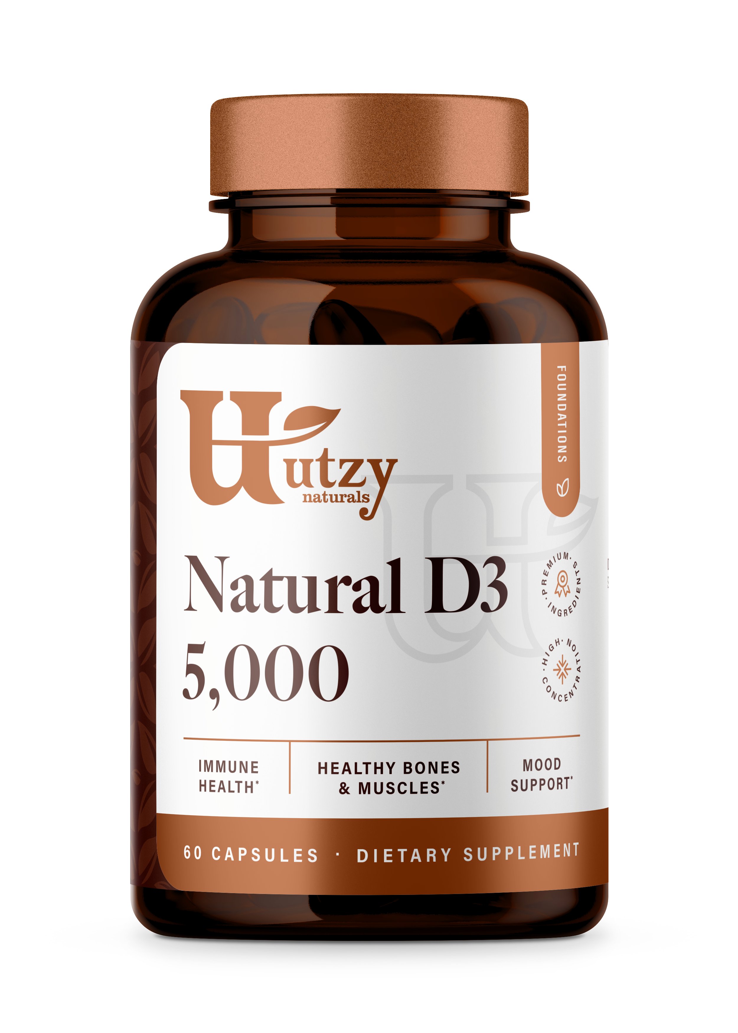 Utzy Naturals Natural D3 5,000 IU Capsules, 60 ct | Central Market ...