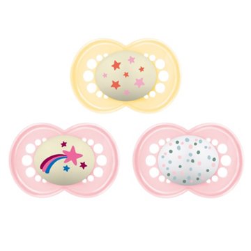 MAM Night & Day Pacifiers for 16+ Months, Assorted Designs, 3 ct