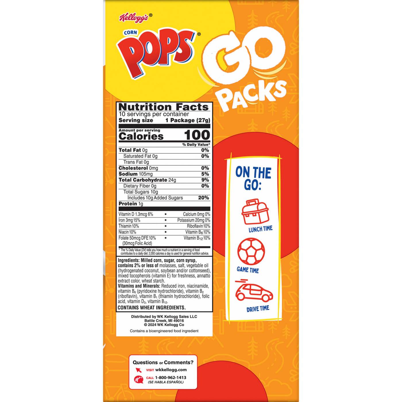 Kellogg's Corn Pops Go Packs 0.95 oz Pouches; image 10 of 10