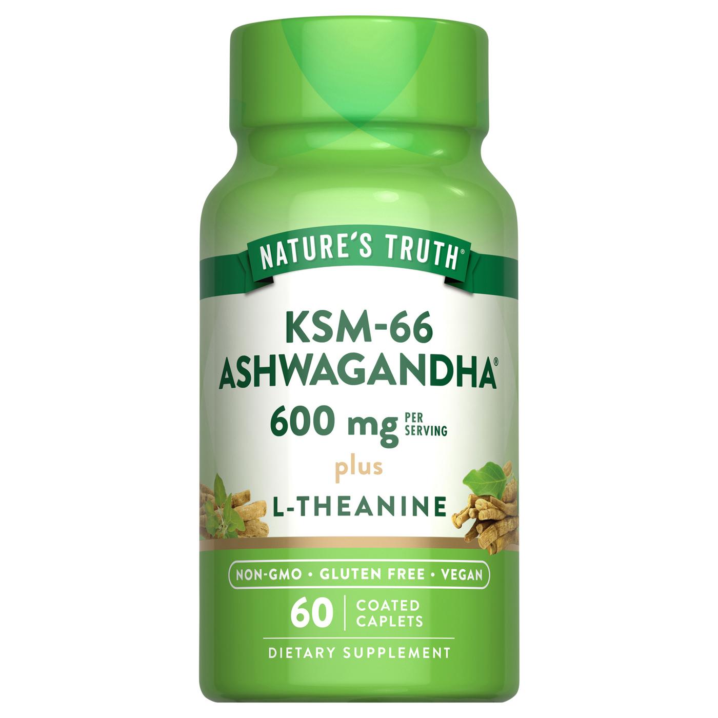 Nature's Truth KSM-66 Ashwagandha + L-Theanine 600mg Capsules; image 1 of 2