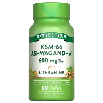 Nature's Truth KSM-66 Ashwagandha + L-Theanine 600mg Capsules, 60 ct