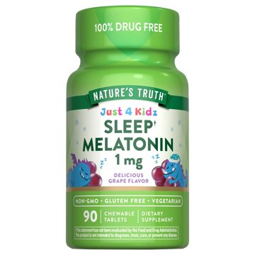 Nature's Truth Just 4 Kids Melatonin 1mg Chewable Tablets - Grape, 90 ct