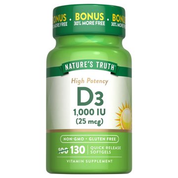 Nature's Truth Vitamin D3 1000 IU Softgels