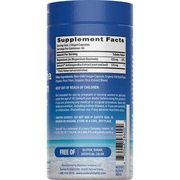 Natural Vitality Calm Magnesium & Ashwagandha Capsules