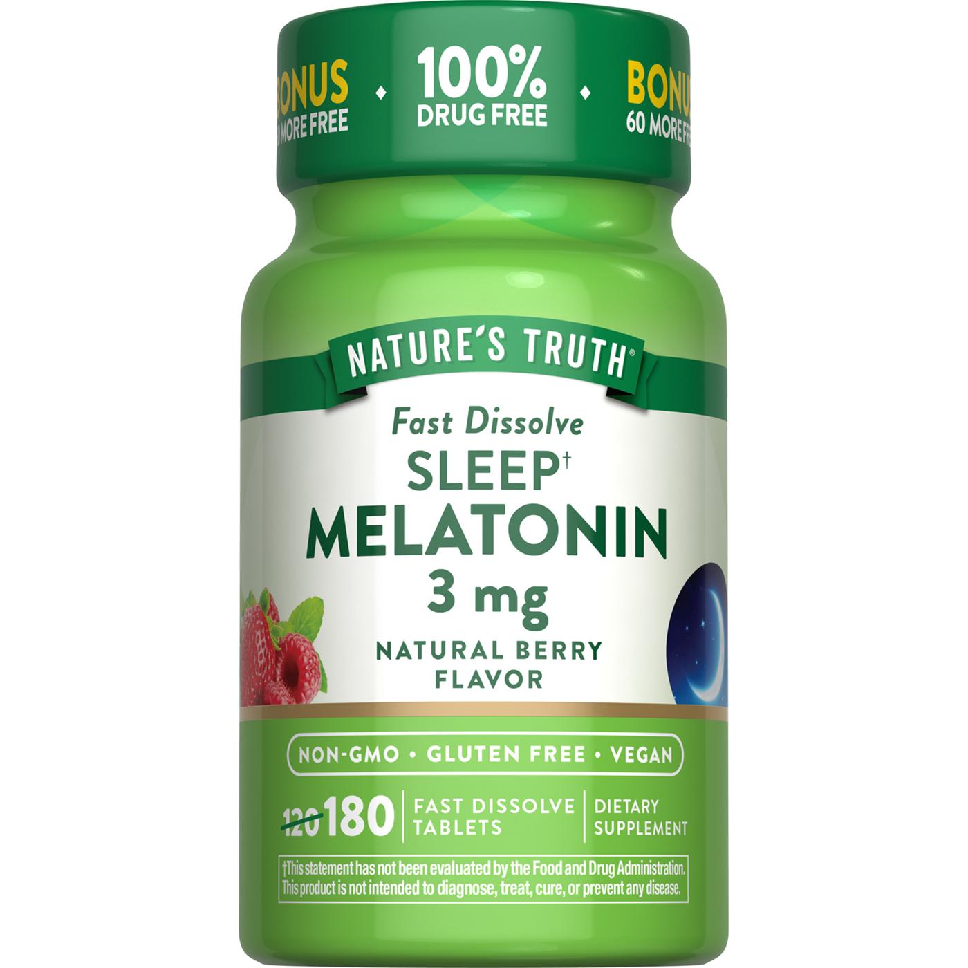 Nature's Truth Melatonin Fast Dissolve Sleep Tablets - Berry; image 1 of 4