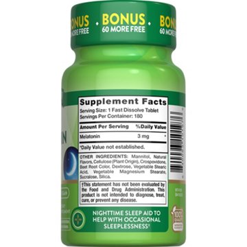 Nature's Truth Melatonin Fast Dissolve Sleep Tablets - Berry, 180 ct